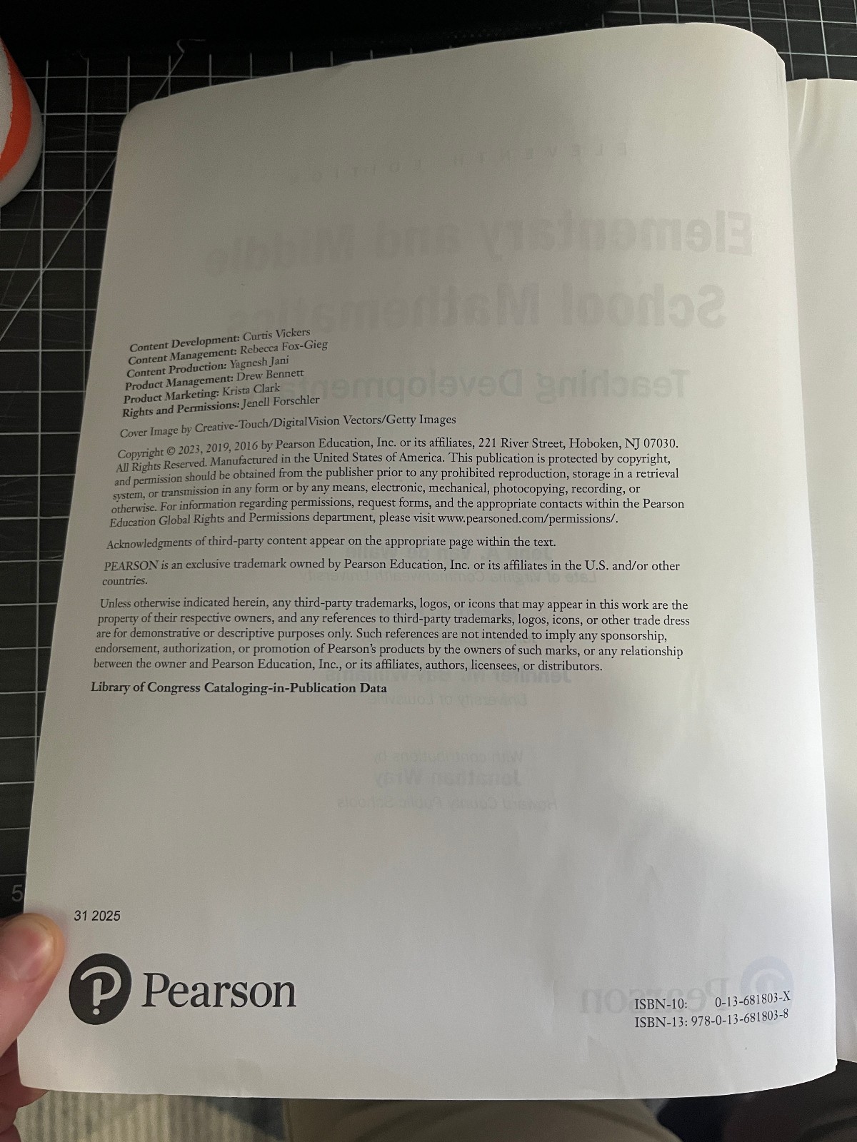 Elementary And Middle School Mathematics. Teaching Developmentally. 11th Ed