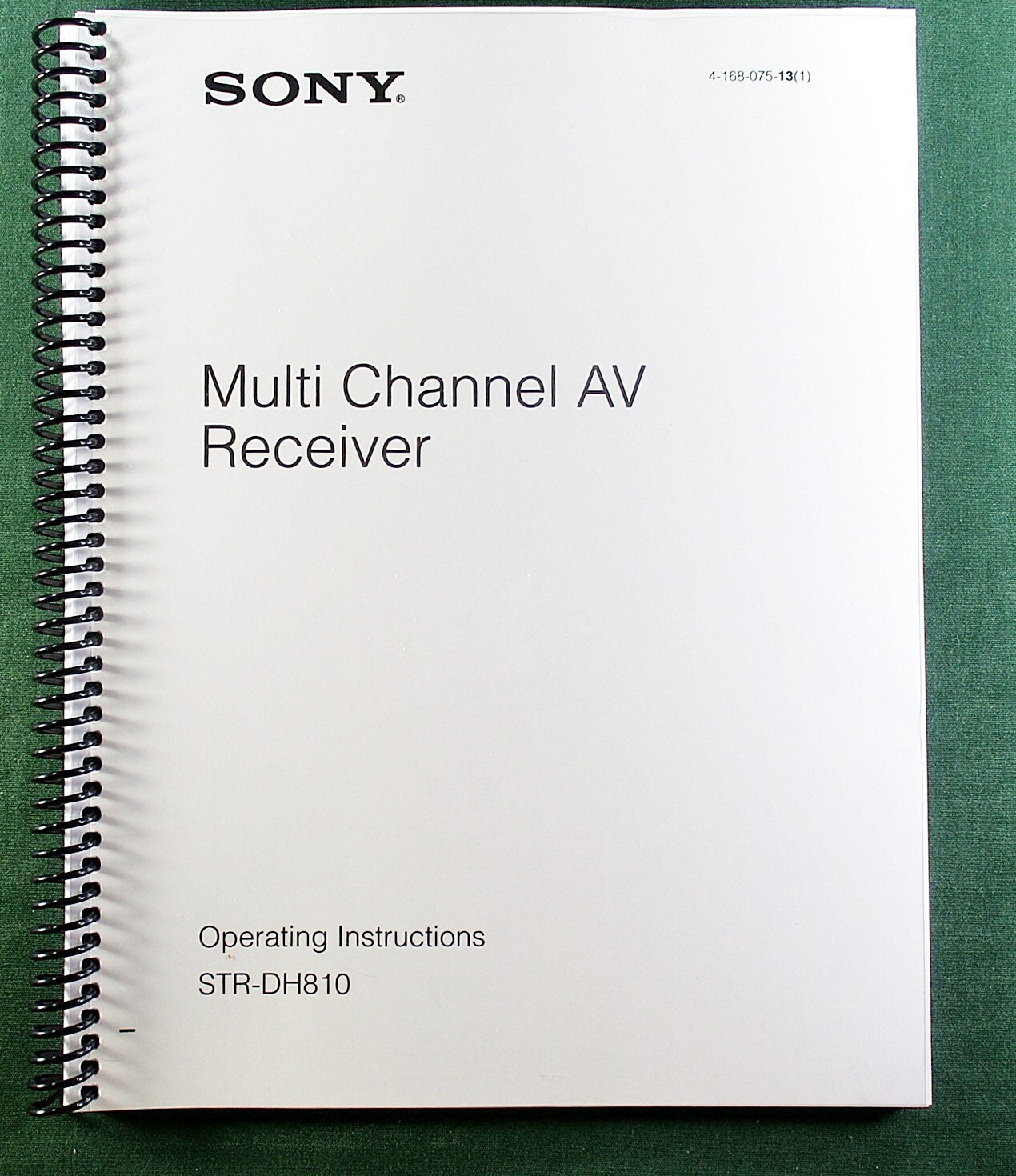 Sony STR-DH810 Instruction Manual: 104 Pages & Protective Covers!