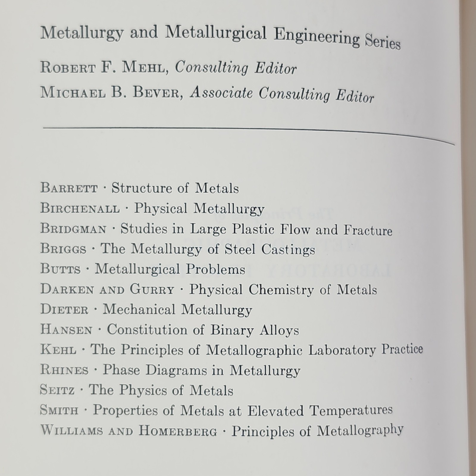 Metallurgy Metallurgical Engineering 3rd Ed Kehl 1949 Metallographic HC Book