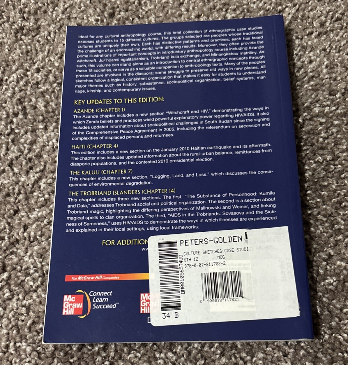 CULTURE SKETCHES: CASE STUDIES IN ANTHROPOLOGY By Holly Peters-golden BRAND NEW