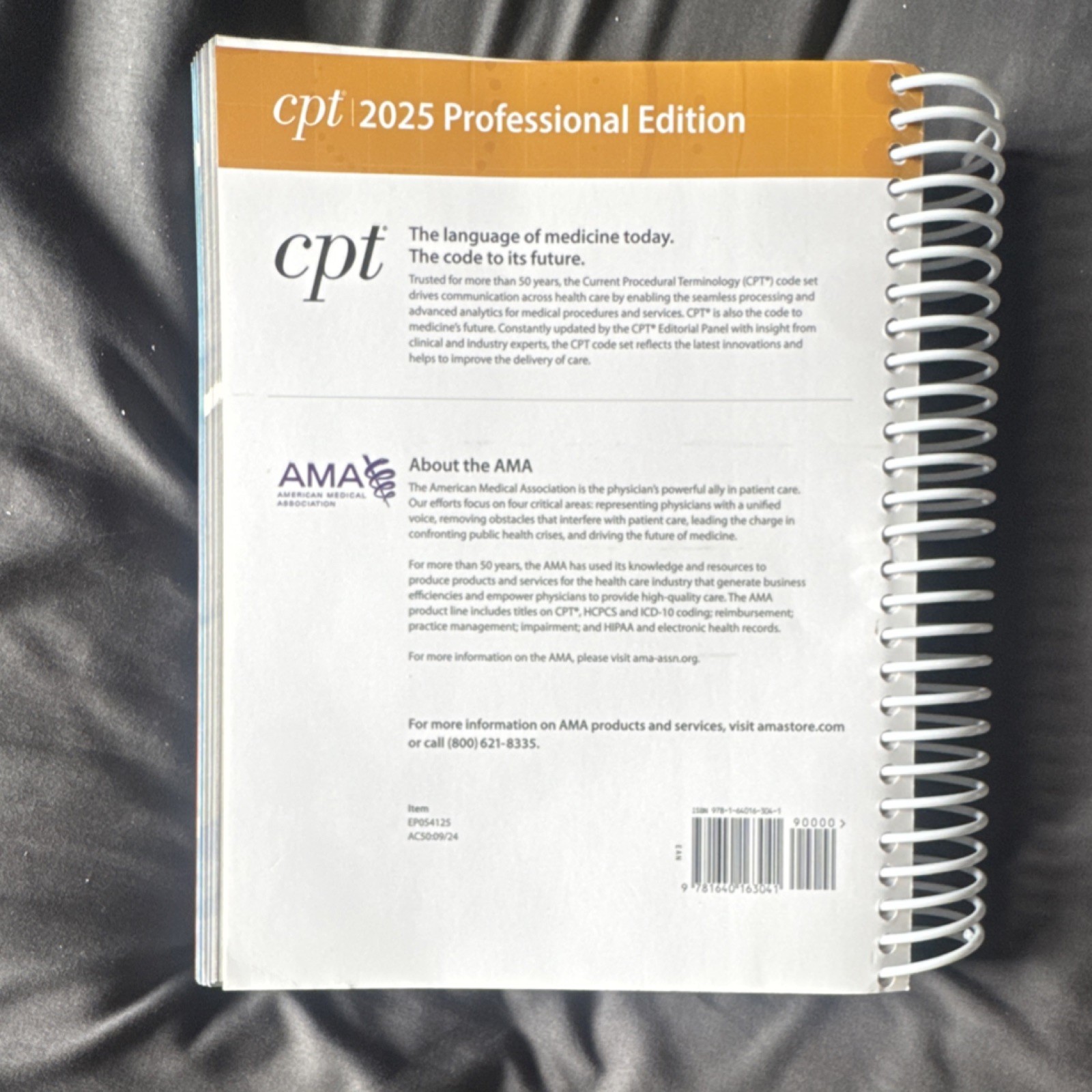AMA CPT Professional 2025 Spiral Bound Medical Coding & Billing Textbook