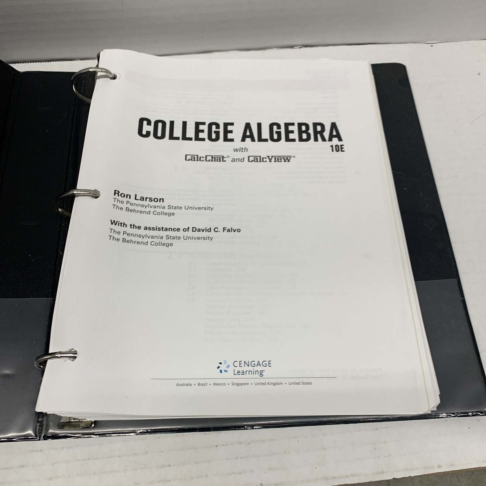 College Algebra, Loose-Leaf Version by Ron Larson (2017, Ringbound)