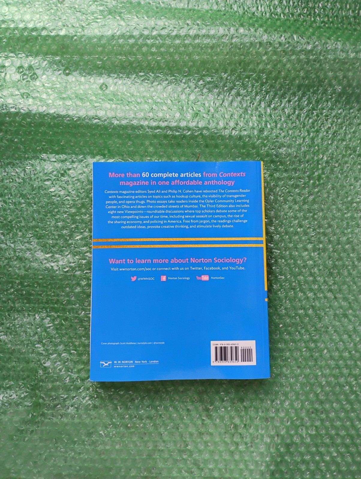 Contexts Reader by Philip N. Cohen (2018, Trade Paperback)