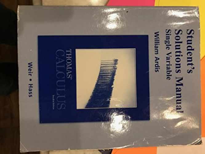 Student Solutions Manual, Single – Paperback, by Thomas Jr. George – Very Good