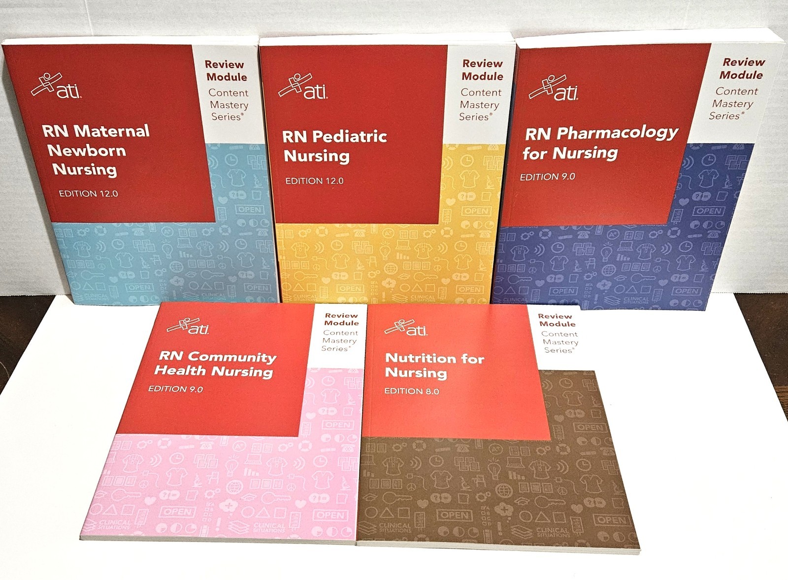 Lot of 5 ATI Review Module Content Mastery Series Nursing Books Like New