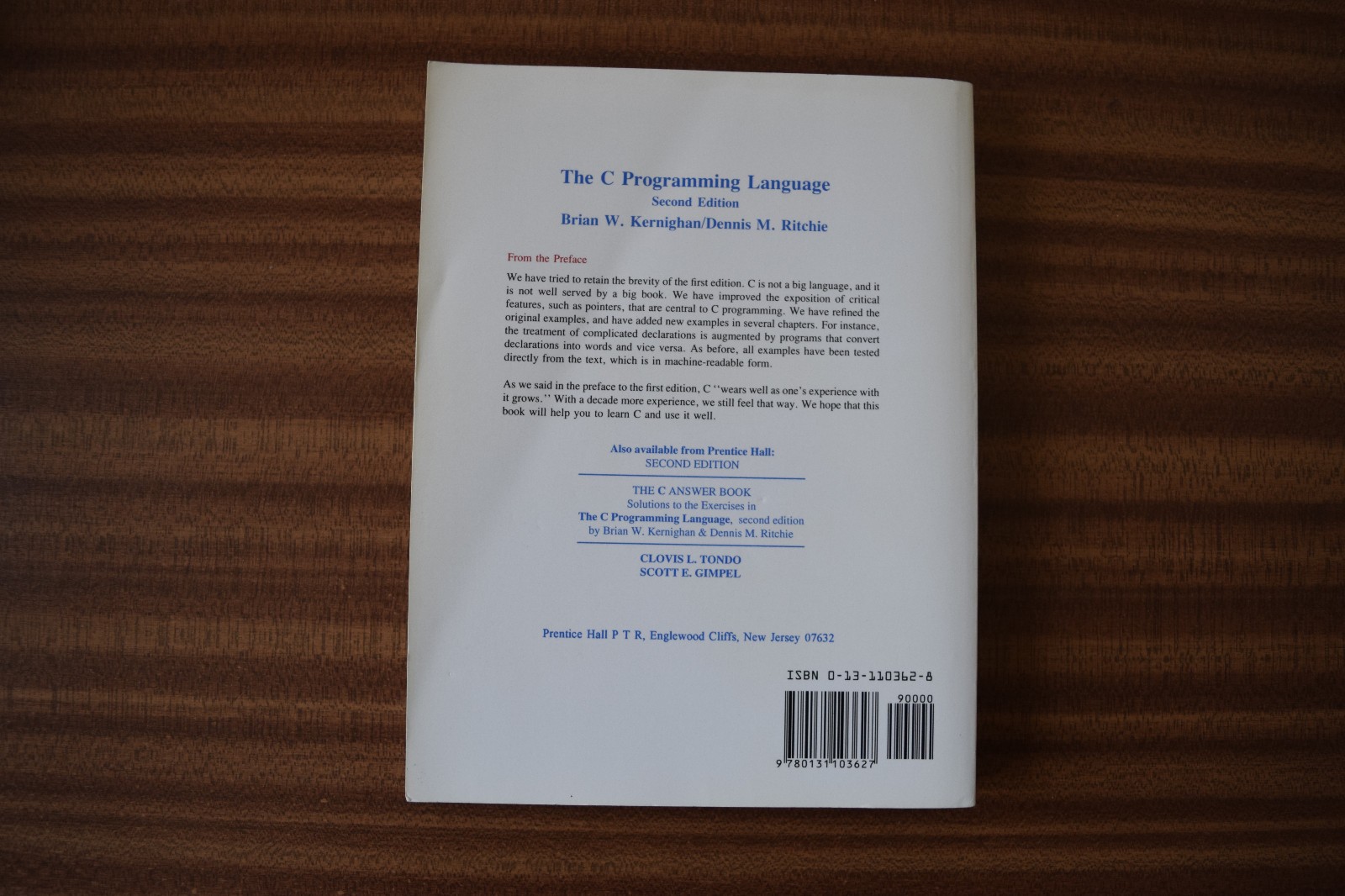 The C Programming Language (2nd Edition), Kernighan & Ritchie, US Print, 1988