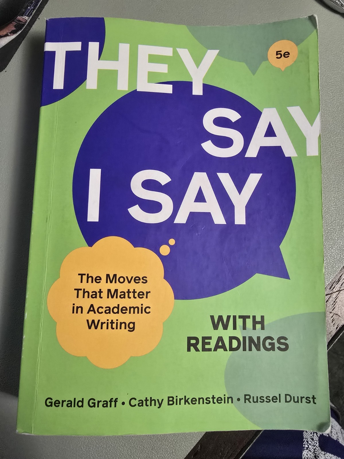 They Say I Say (Fifth Edition) Paperback Book GOOD Gerald Graff Russel Durst
