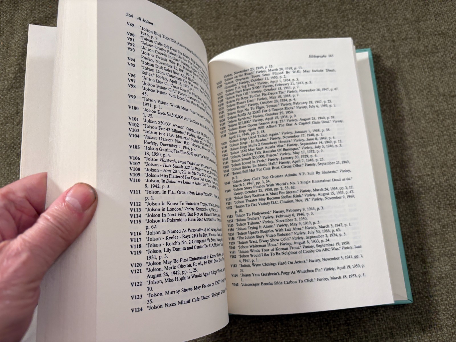Al Jolson Bio-Bibliography James Fisher 1994 Hardcover Reference Book