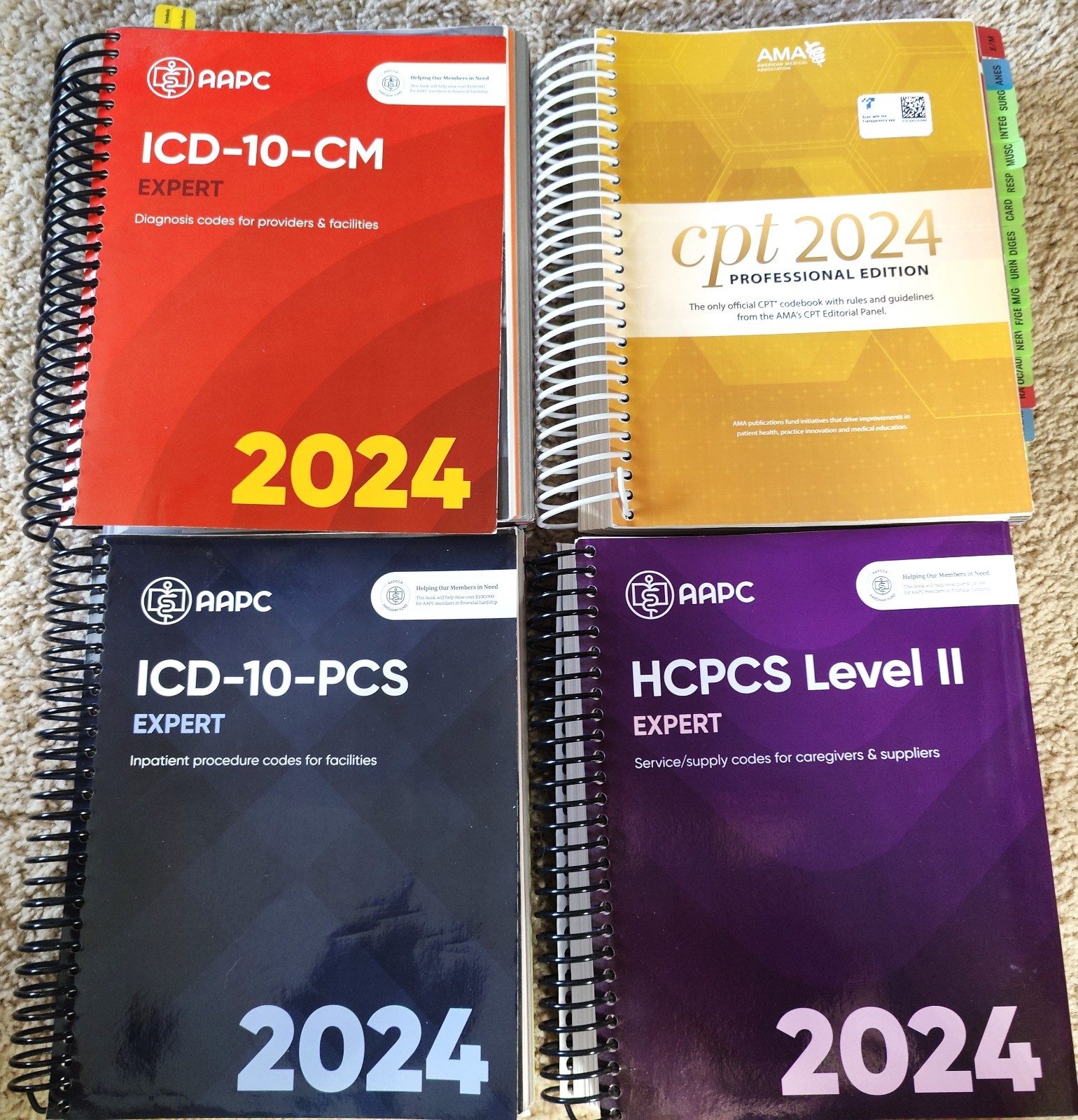 AAPC 2024 BUNDLE ICD 10-CM Expert CPT HCPCS Level II ICD – 10 PCS Coding Books