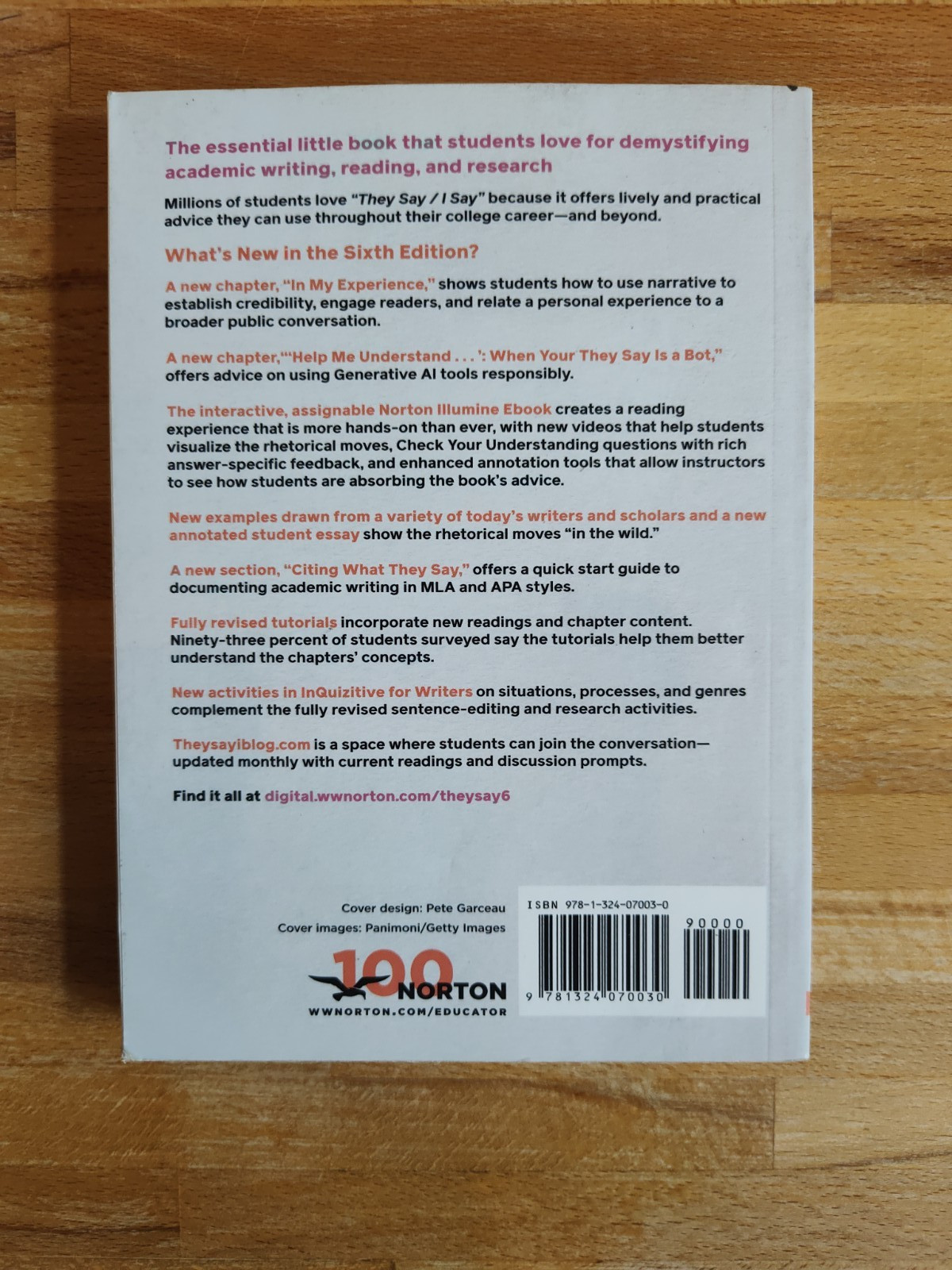 They Say I Say by Cathy Birkenstein and Gerald Graff (6th edition, 2024)