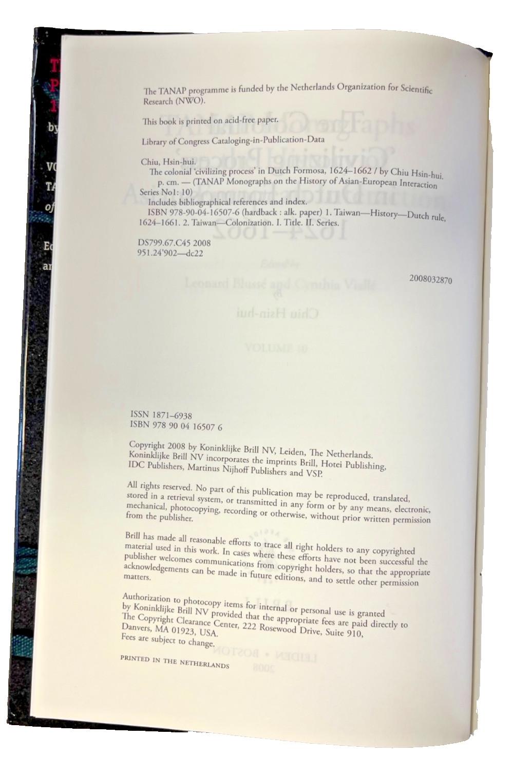 The Colonial “Civilizing Process” in Dutch Formosa, 1624 – 1632 cy Chiu Hsin-hui