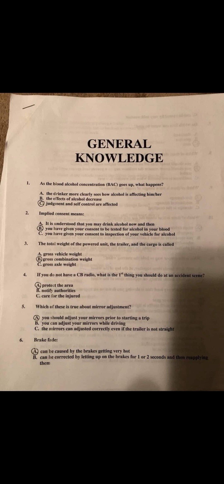 CDL EXACT EXAM Q & A (select pickup i will send to your phone)