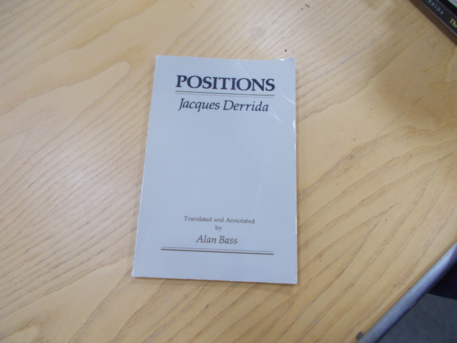 * Positions – paperback, 0226143317, Jacques Derrida