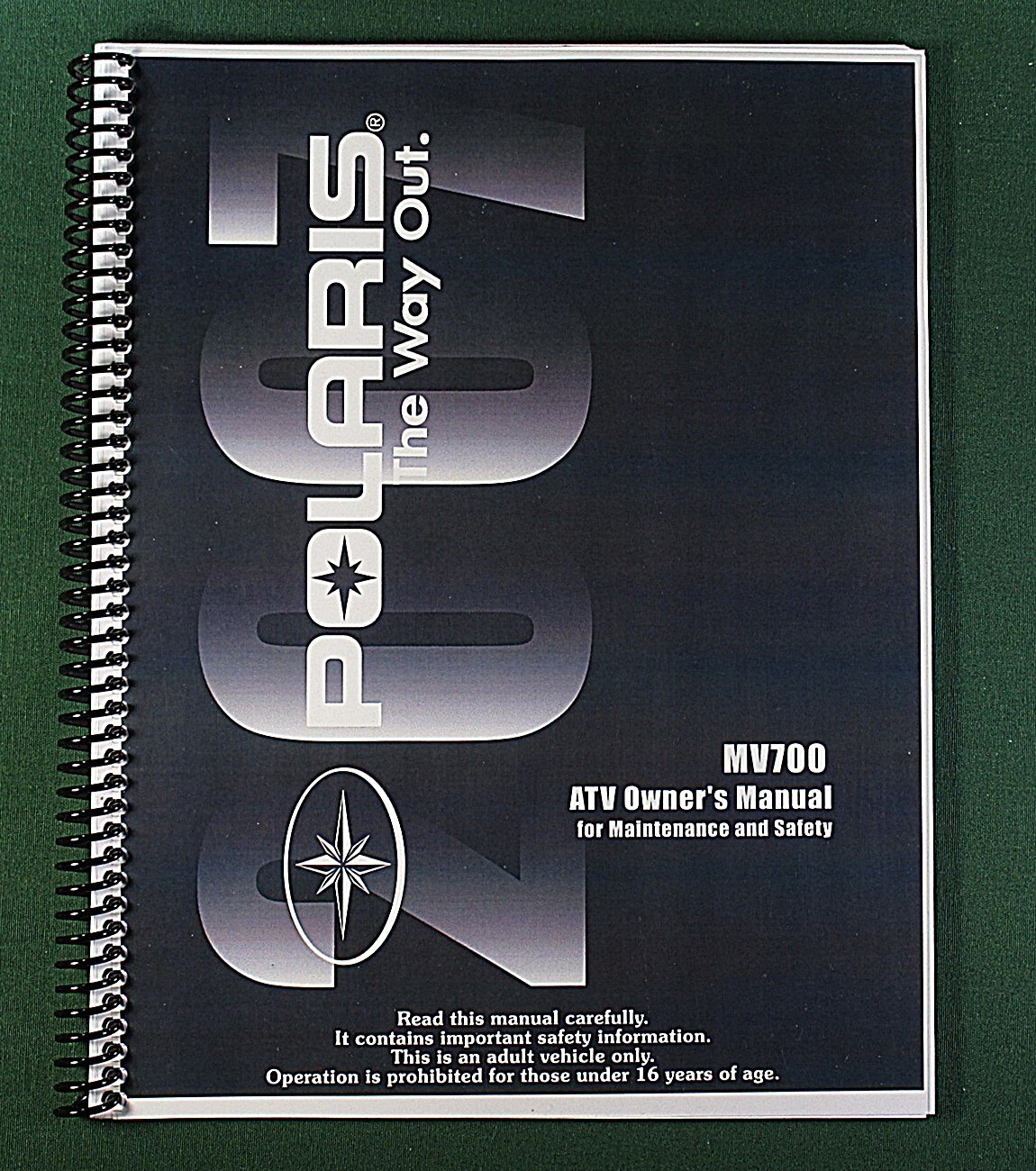 2007 Polaris MV700 ATV Owner’s Manual: 131 Pages & Protective Covers!