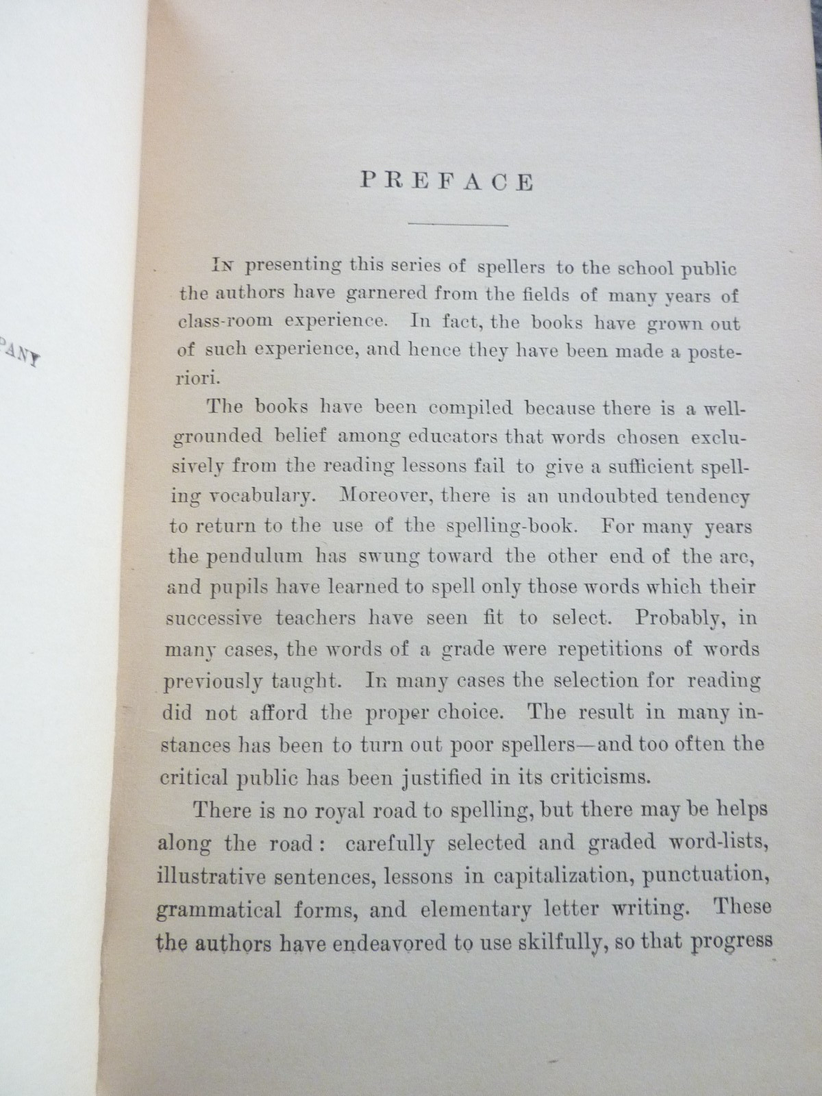 Twentieth Century Spellers Felter & Eginton 1905 Book 1