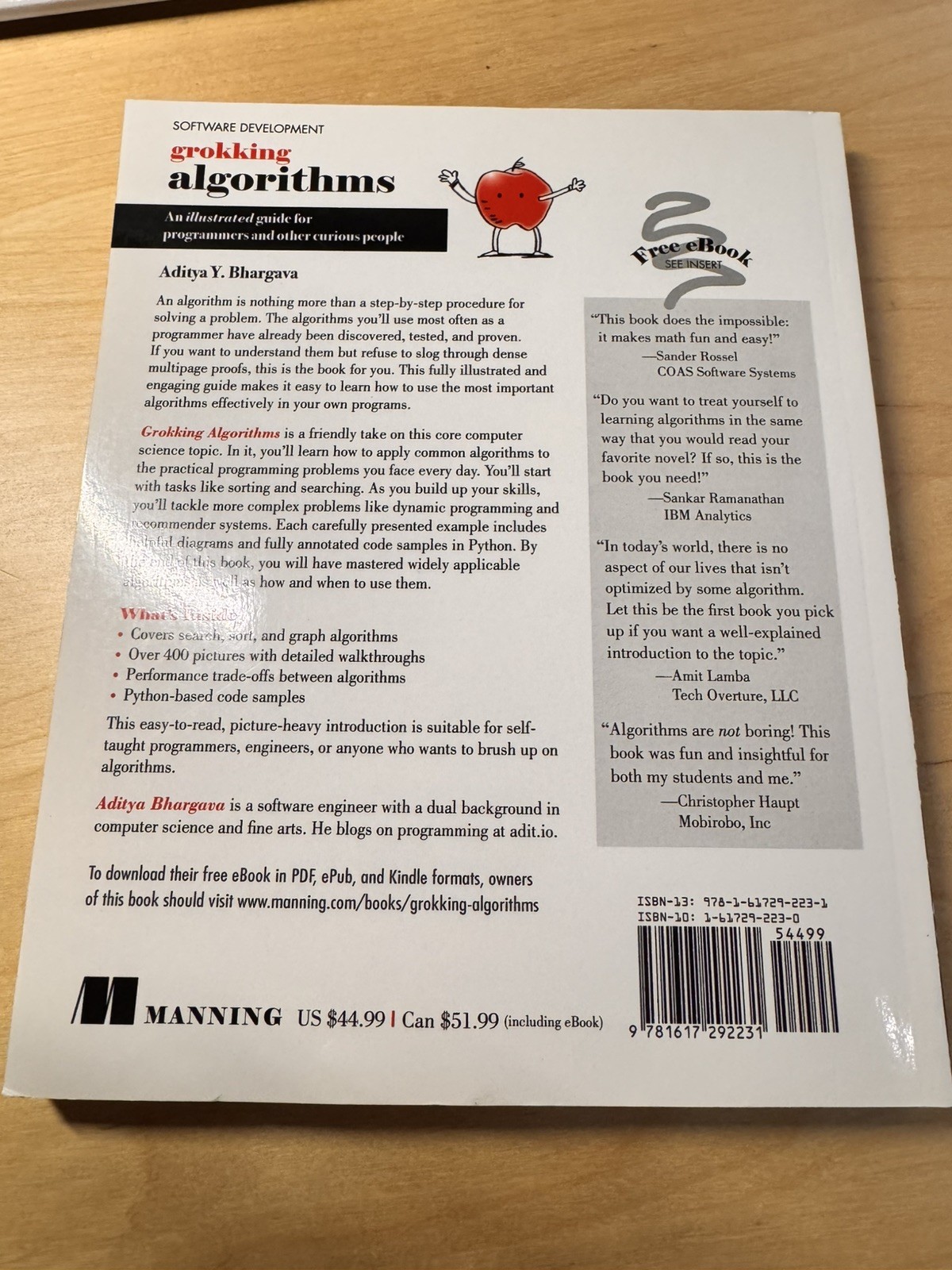 Grokking Algorithms: An Illustrated Guide for Programmers.- LIKE NEW