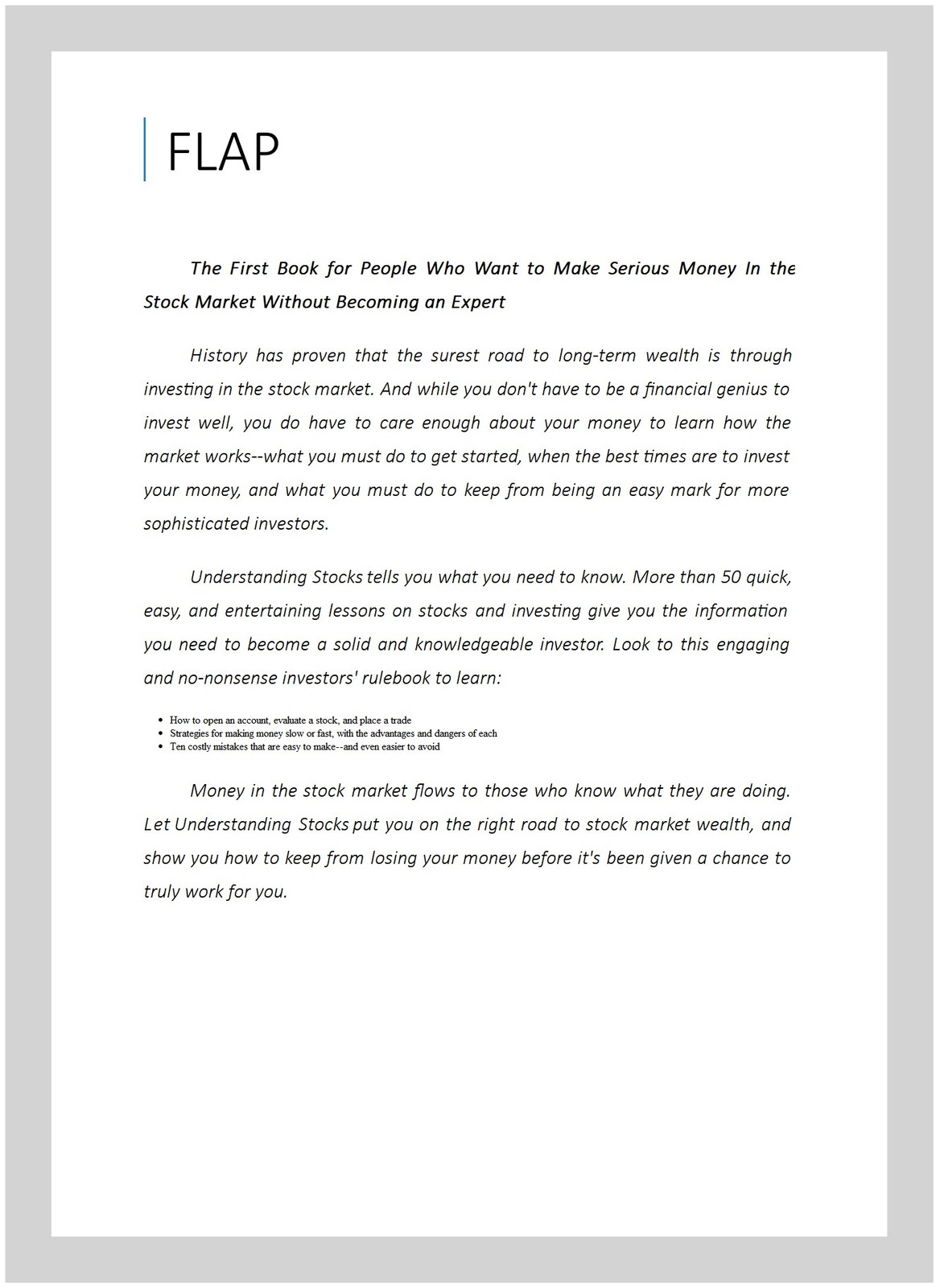 Understanding Stocks : Your First Guide to Finding Out What the Stock Market …