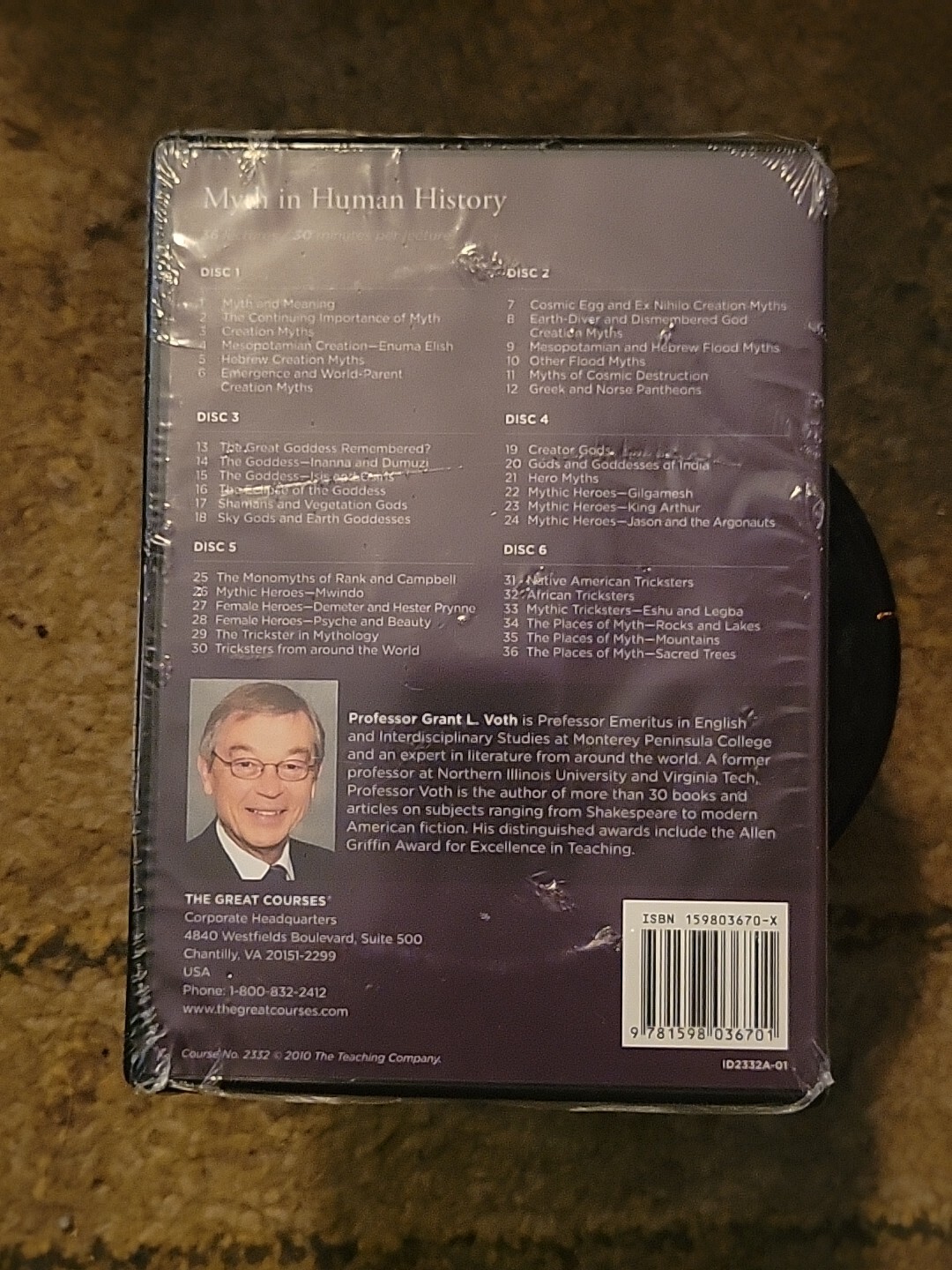 Myth in Human History Great Courses DVDs + Guidebook NEW/SEALED