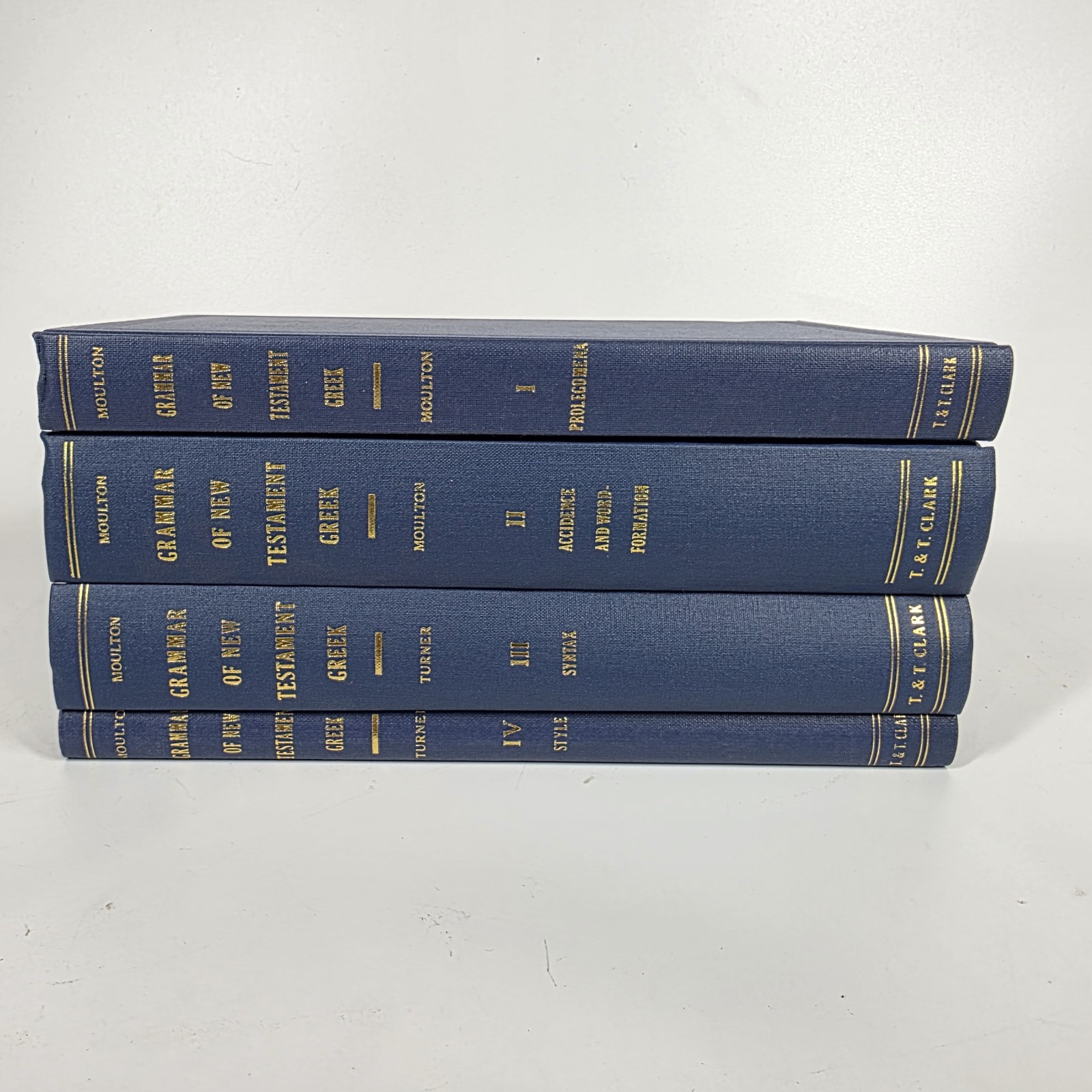 A Grammar of New Testament Greek Complete 4 Volumes Moulton Turner T&T Clark HC