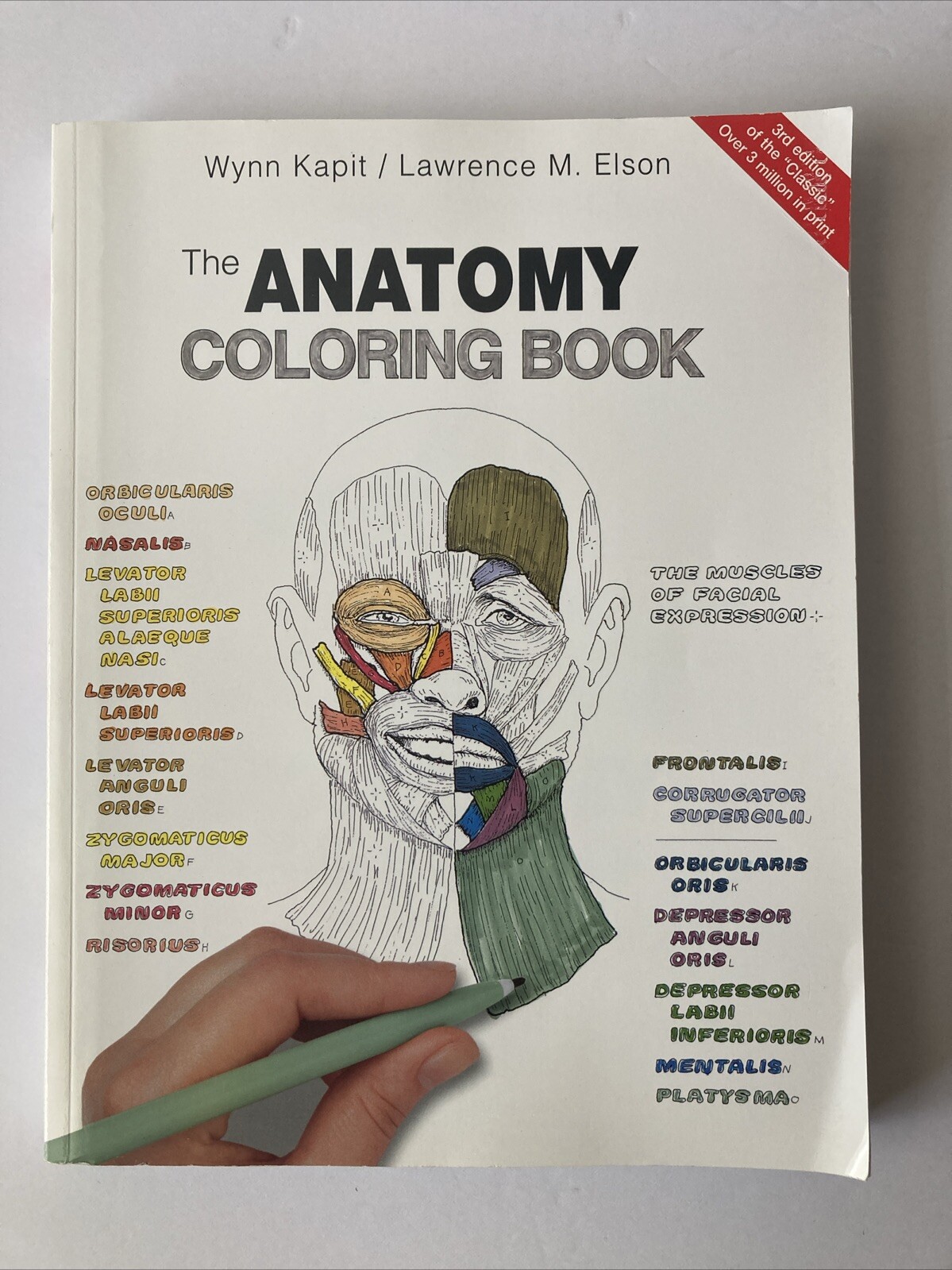 The Anatomy Coloring Book By Wynn Kapit & Elson 3rd Third Edition Paperback