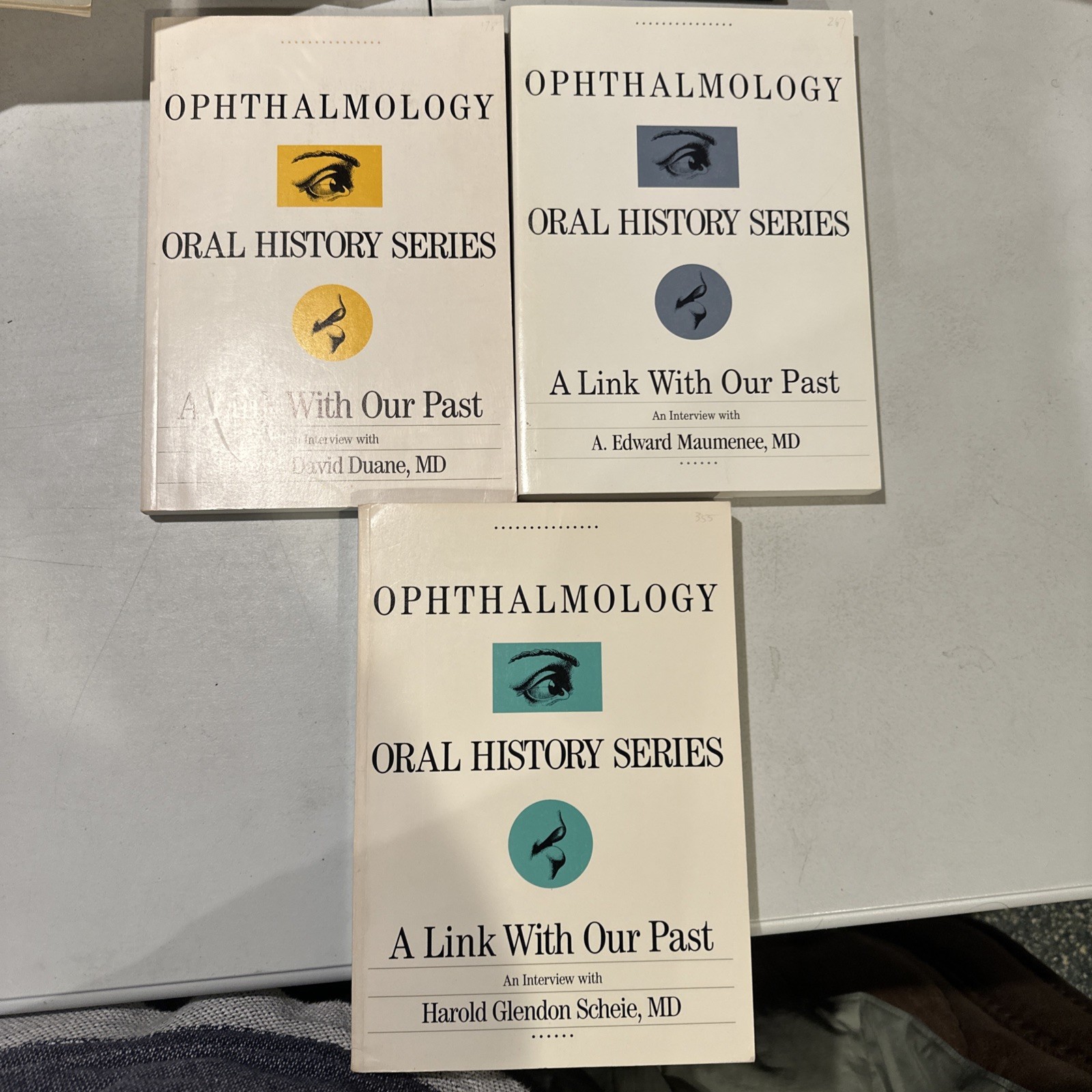 Ophthalmology Oral History. 3 Vol. Duane, Scheie , A.E. Maumenee. Softcover.