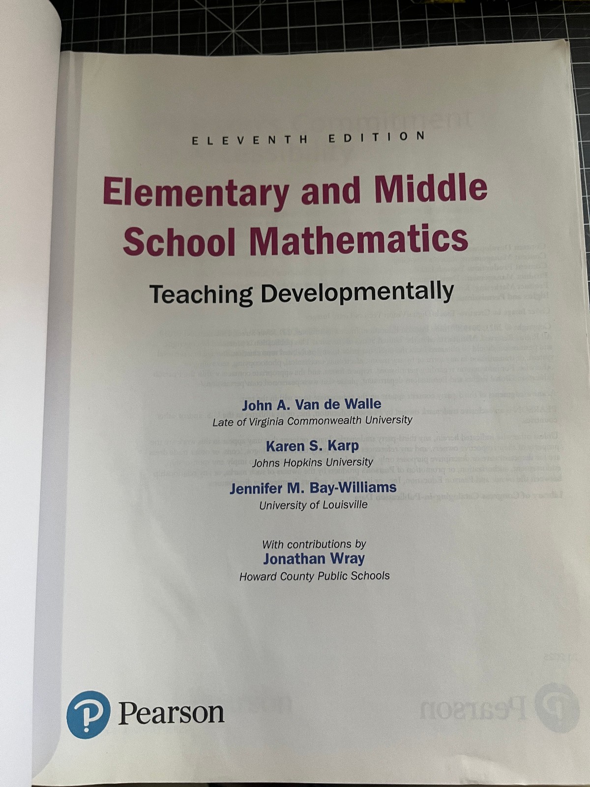 Elementary And Middle School Mathematics. Teaching Developmentally. 11th Ed