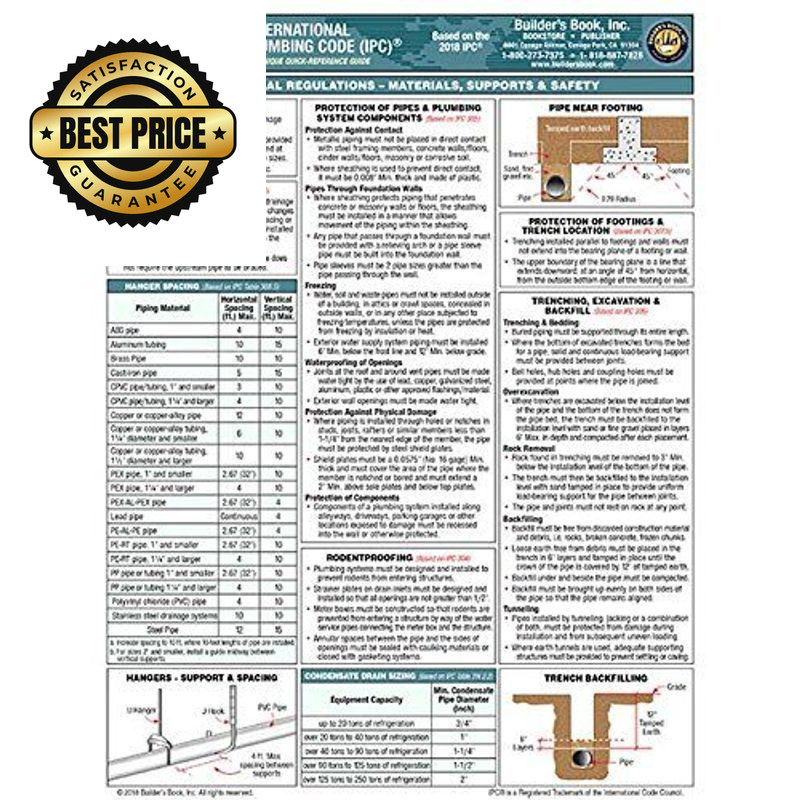 International Plumbing Code Quick-Card based on 2018 IPC