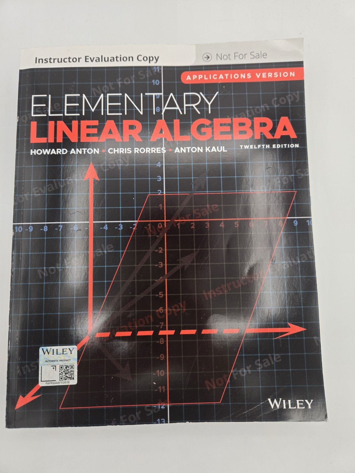 Elementary Linear Algebra 12TH Edition (INSTRUCTORS EDITION)