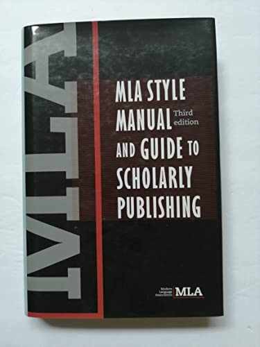 MLA Style Manual and – Hardcover, by Modern Language Association – Very Good j