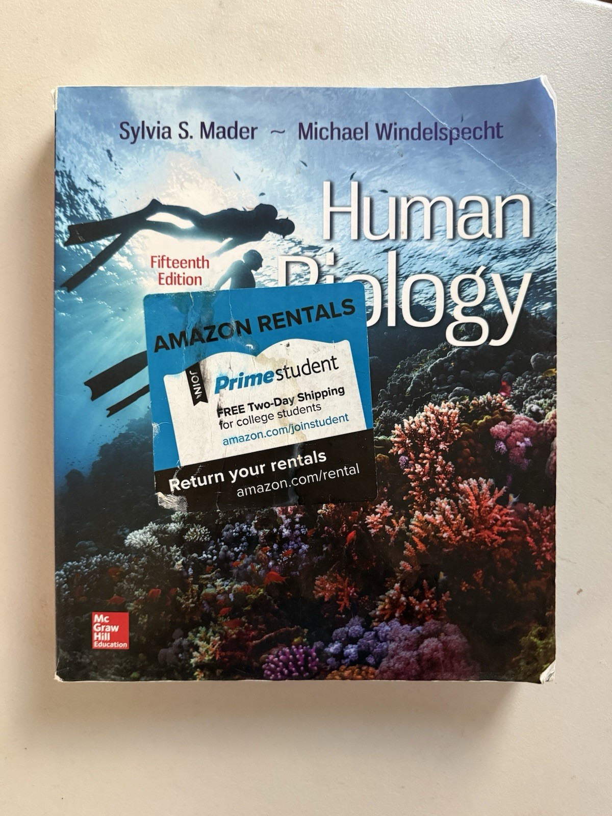 Human Biology by Sylvia S. Mader and Michael Windelspecht (2017 Trade Paperback)