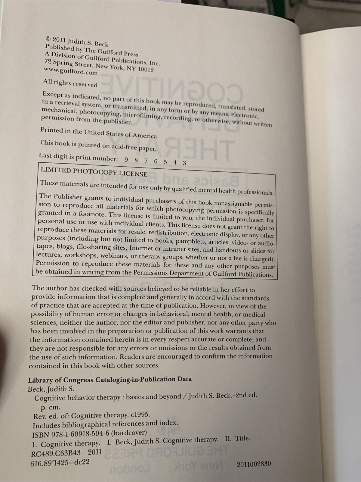 Cognitive Behavior Therapy Basics and Beyond, 2nd Edition: By Judith S. Beck