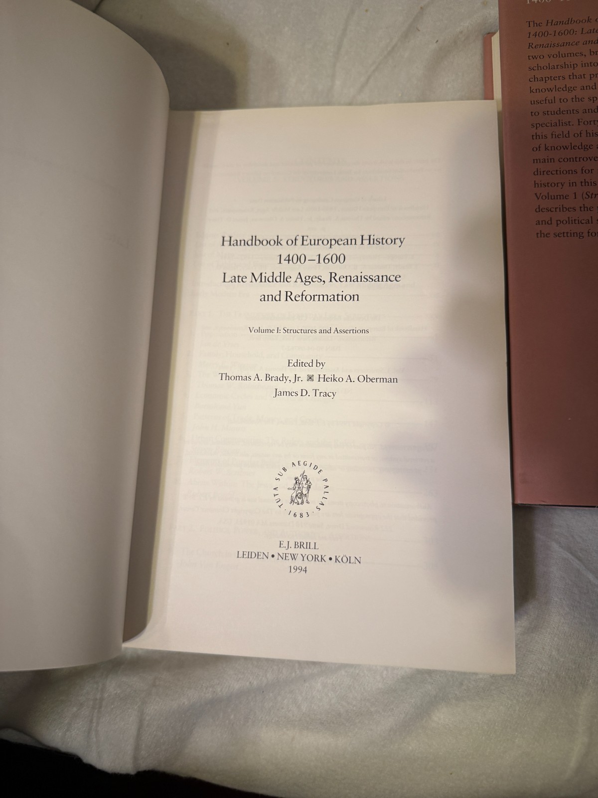 HANDBOOK OF EUROPEAN HISTORY 1400 1600 Brady Oberman Tracy HC 2 Vol Set Brill