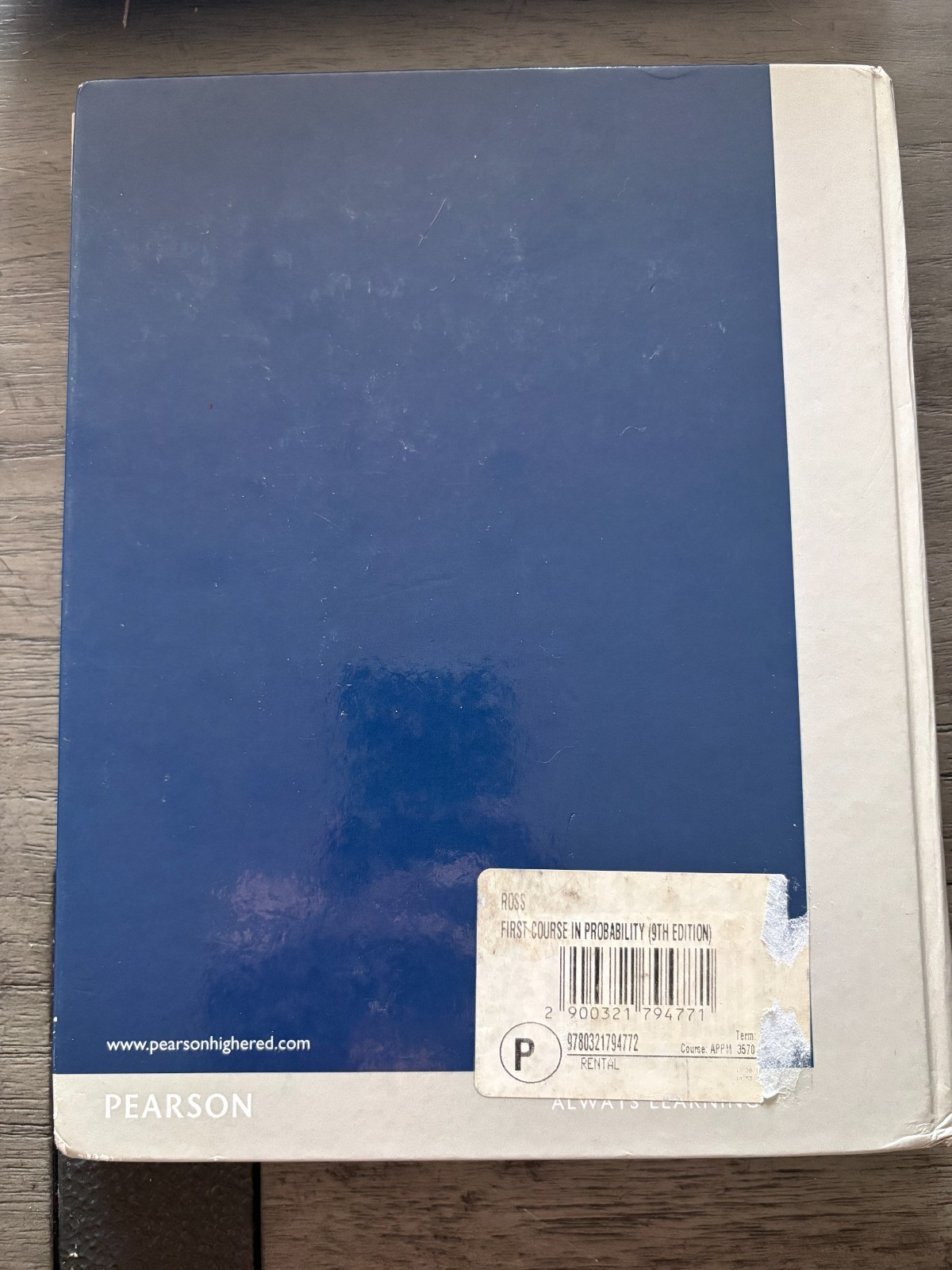 A FIRST COURSE IN PROBABILITY (9TH EDITION) By Sheldon Ross – Hardcover