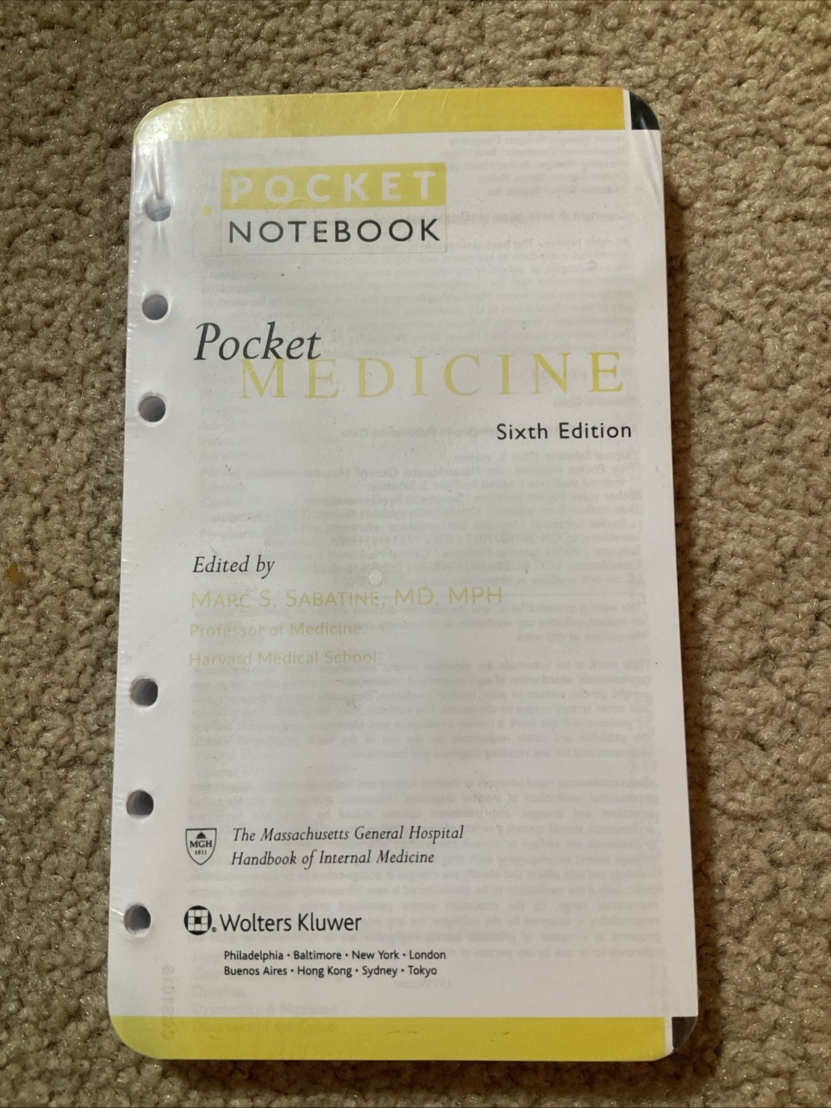 Pocket Notebook Medicine Sixth Edition, refill NOT binder, NEW