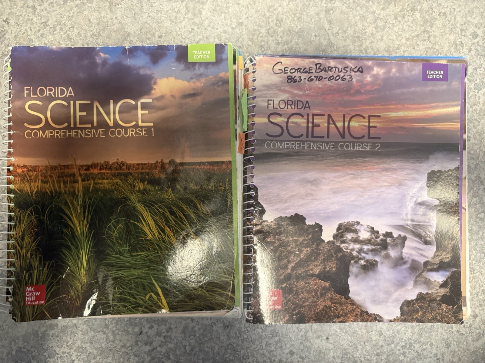 7th Grade McGraw Hill Florida Science Comprehensive Course 1 &2 Teachers Edition