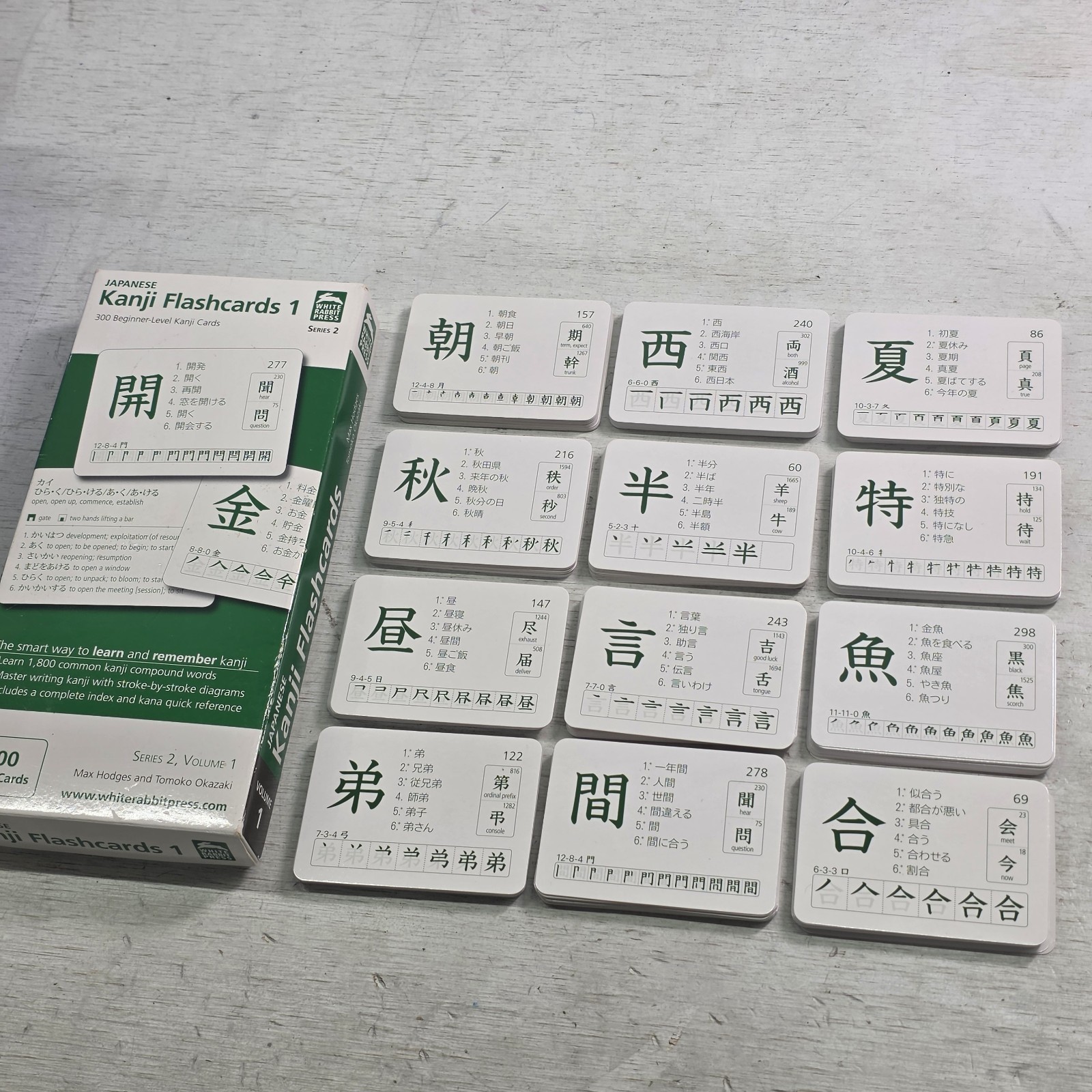 Japanese Kanji Flashcards 300 Series 2 Vol 1 Beginner Level Language Study JLPT