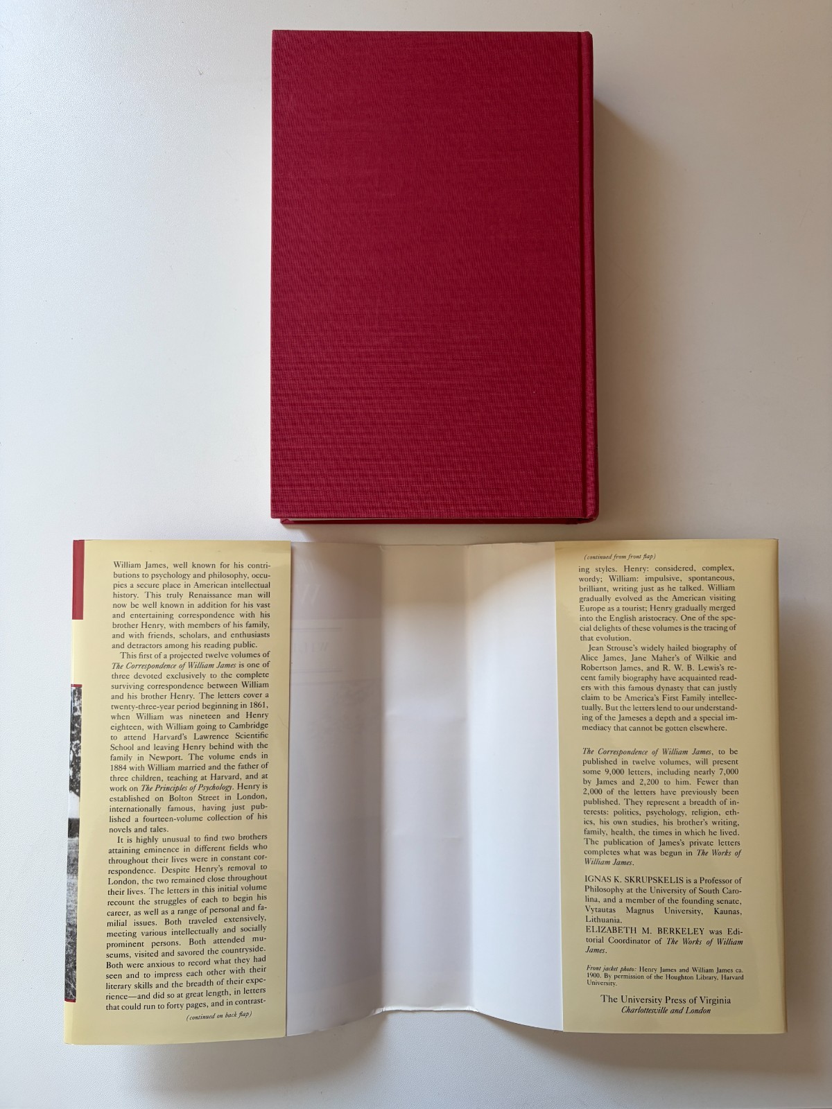 The Correspondence of William James Volumes 1 & 2 1992 HC DJ Set Lot Virginia