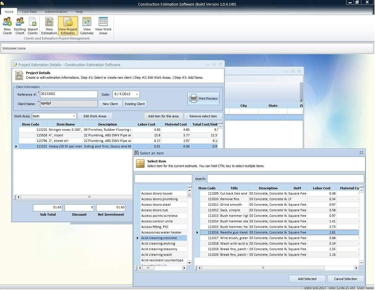 RSMeans Construction Estimating Software – 13,884 Cost Items & Lifetime Support