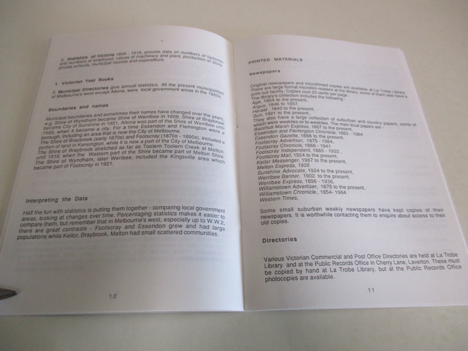 Explore Melbourne’s West: A Resource Handbook – Ford & Dennis – 24 Pages – 1987