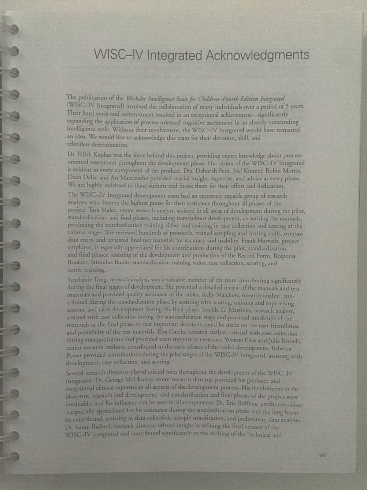 WISC-IV Integrated Technical and Interpretive Manual by David Wechsler 4th Ed.