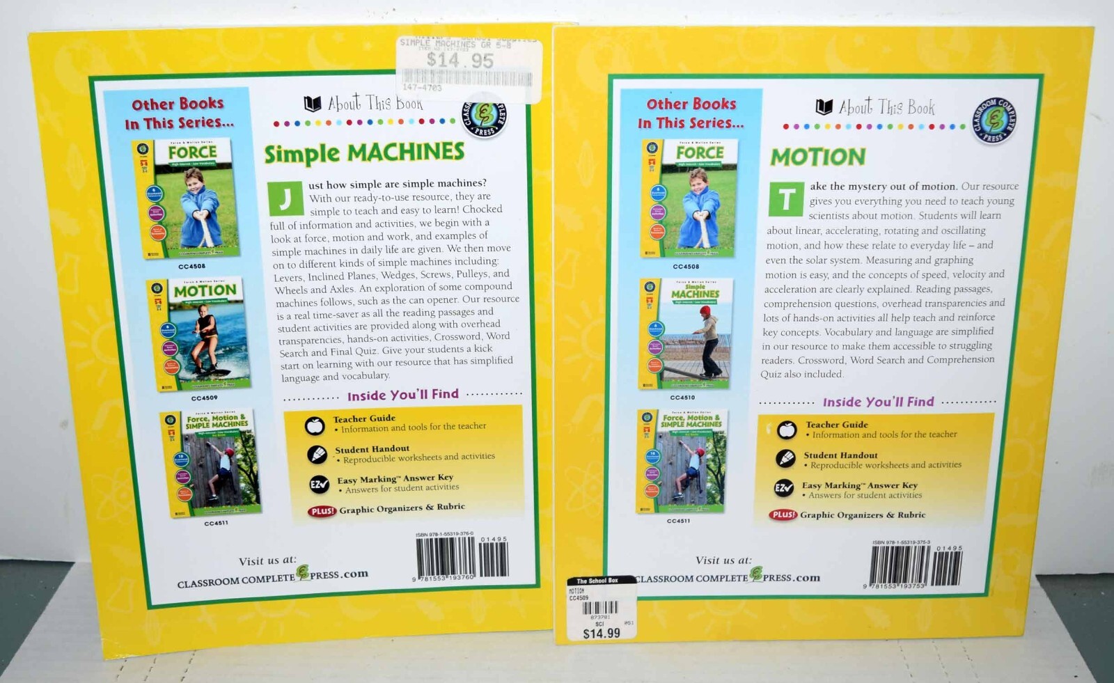 Force & Motion Series Gr. 5-8 motion & Simple machines FREE SHIPPING !!!