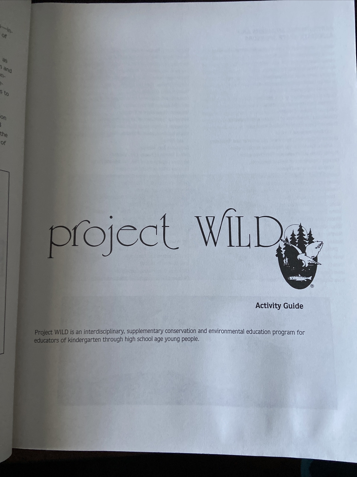 Project Wild Activity Guide ‘92 Western Regional Environment Educational Council