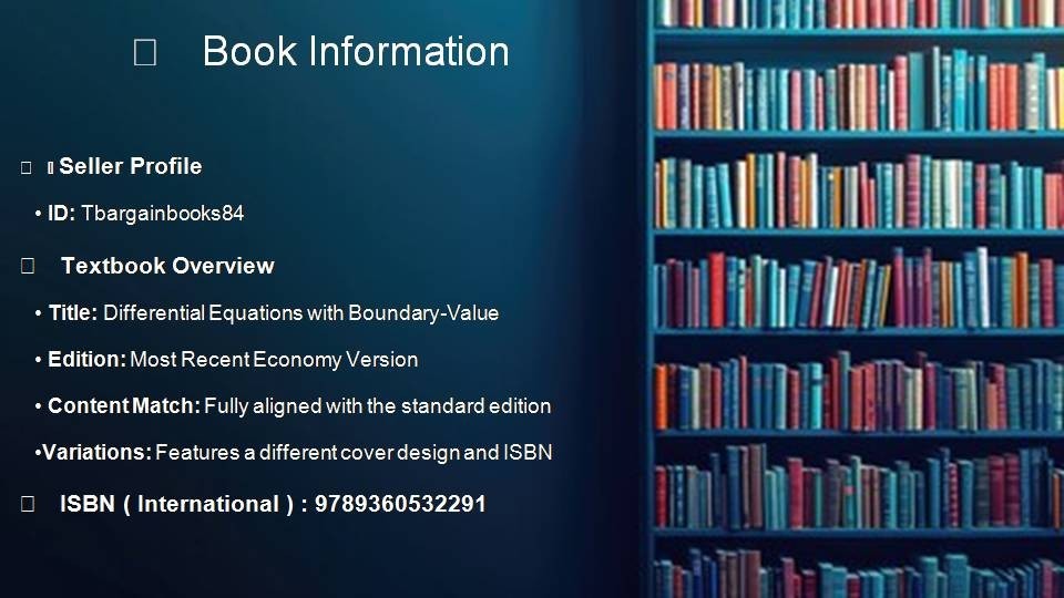 Differential Equations with Boundary-Value by Dennis Zill 9th Ed – 9789360532291