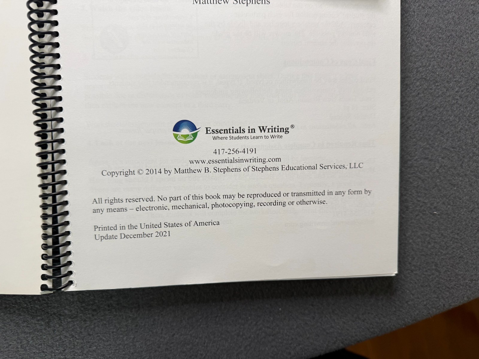 Essentials in Writing 12 (2014)