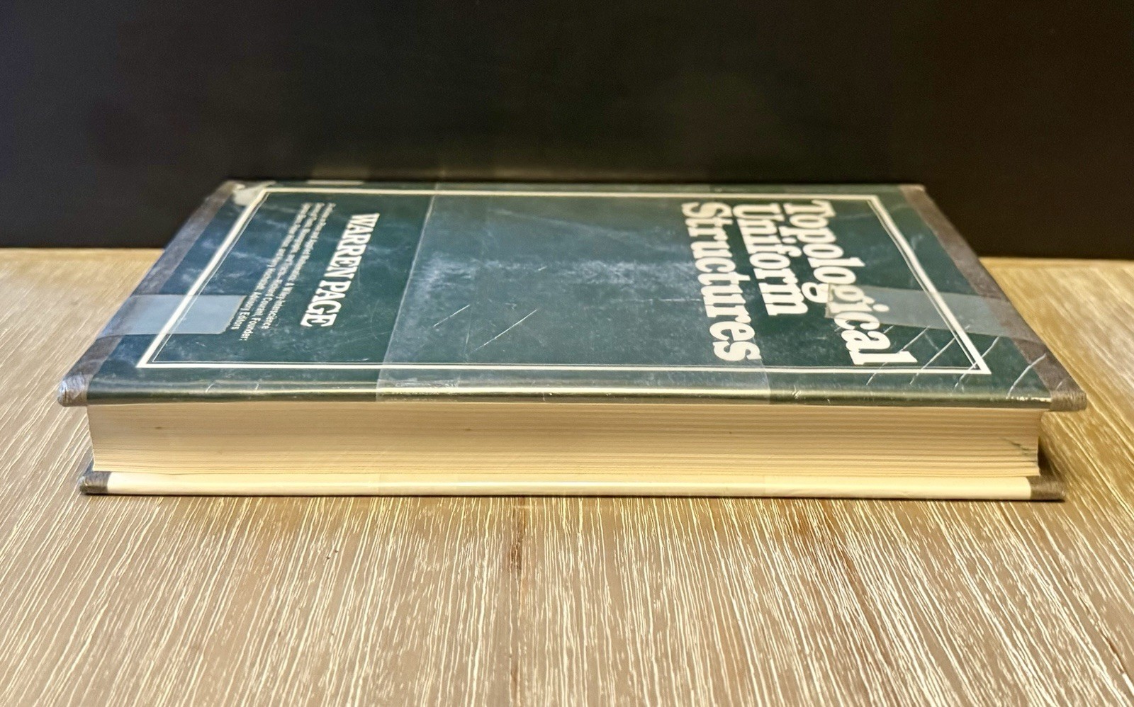 TOPOLOGICAL UNIFORM STRUCTURES by Warren Page 1978 HC / DJ / White Sands Ex-Lib