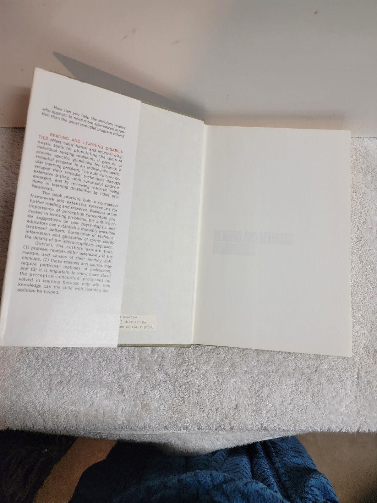 Reading And Learning Disabilities By George Kaluger 1969, EXCELLENT!