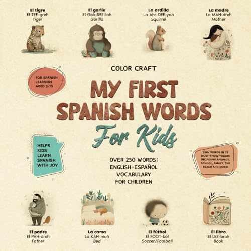Spanish Words Book For Kids, With 250+ – Paperback, by Craft Color – Very Good