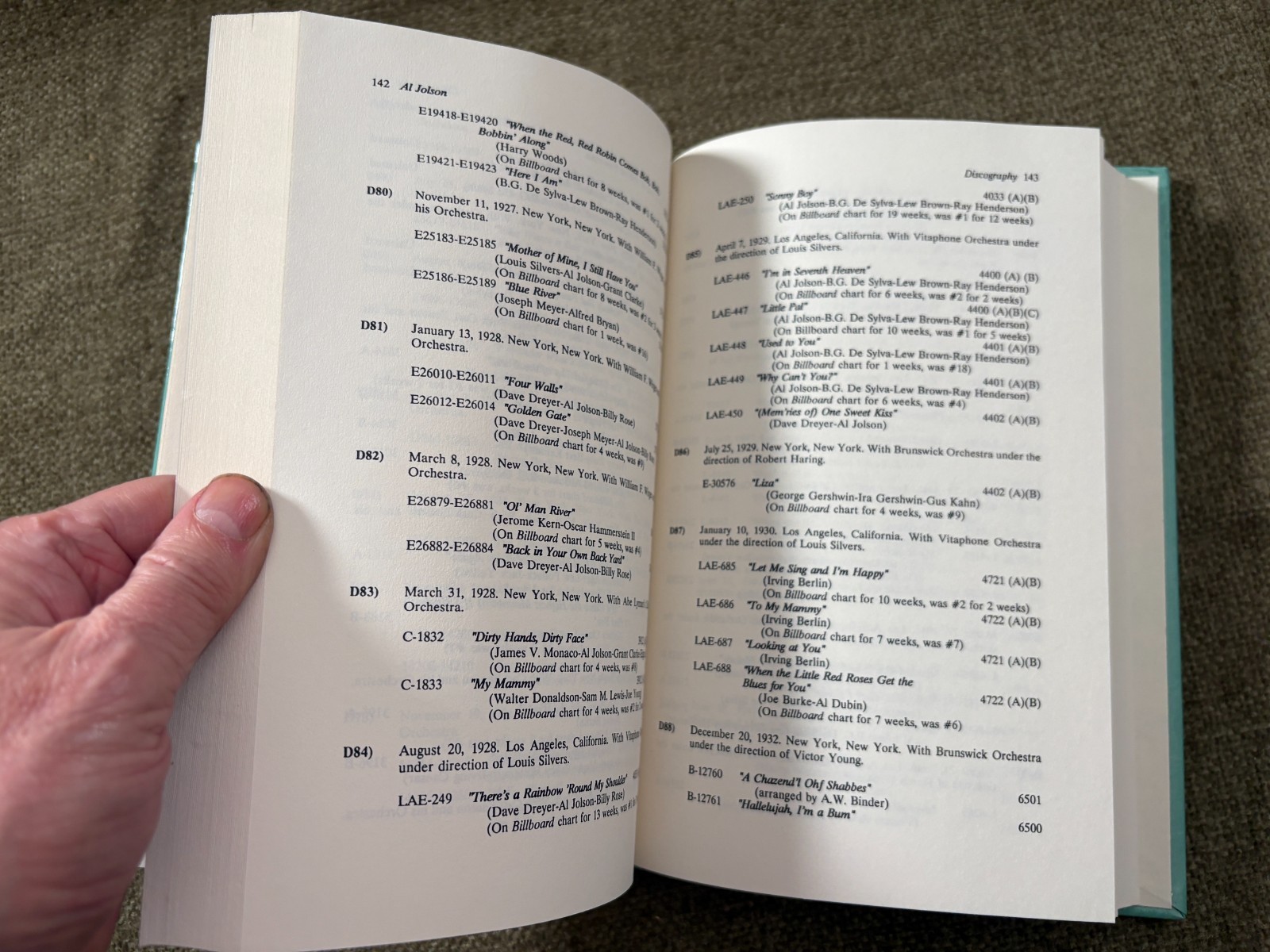 Al Jolson Bio-Bibliography James Fisher 1994 Hardcover Reference Book