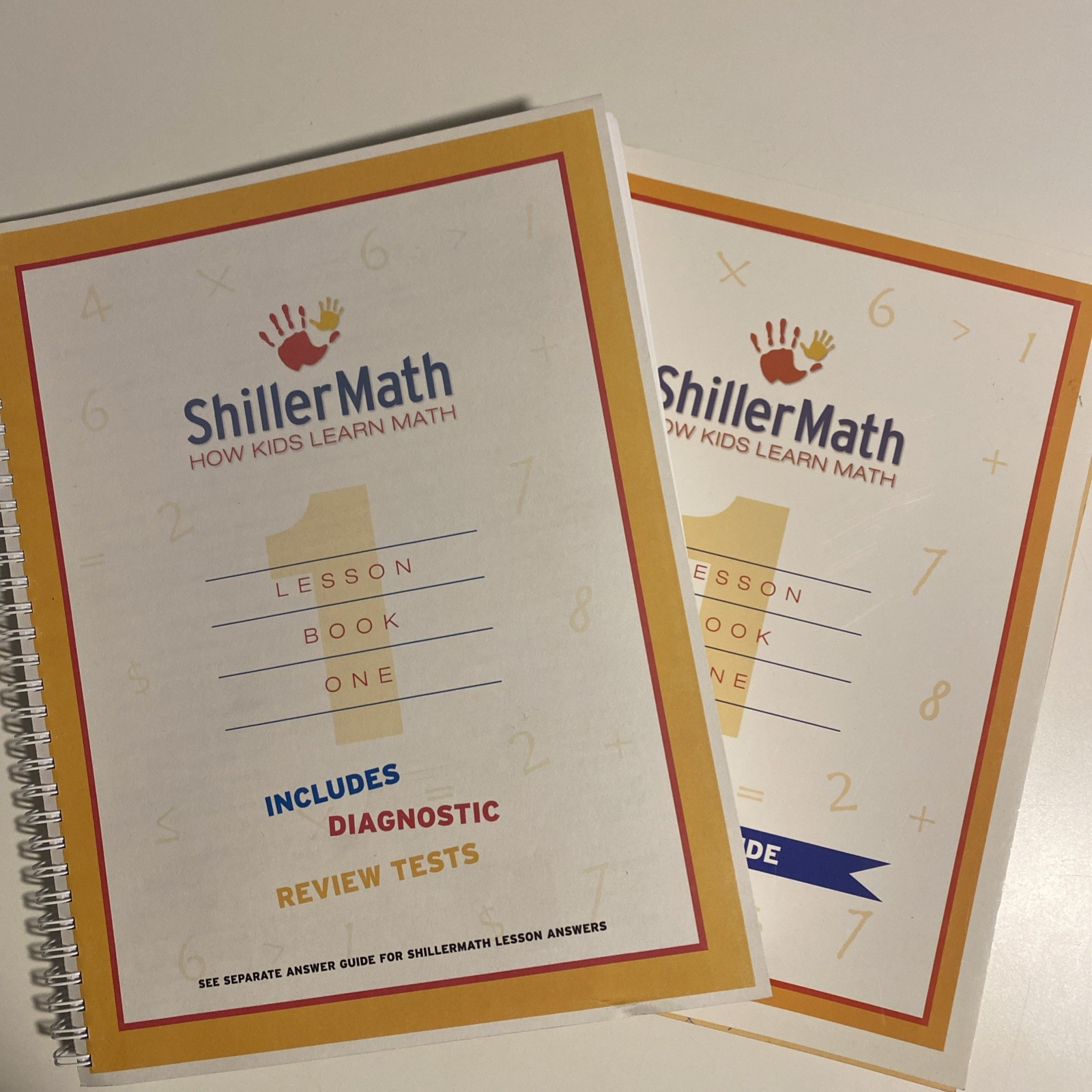 Shiller Math, How Kids Learn, Lesson Book 1 Worktext & Answer Guide 7 Pages Used