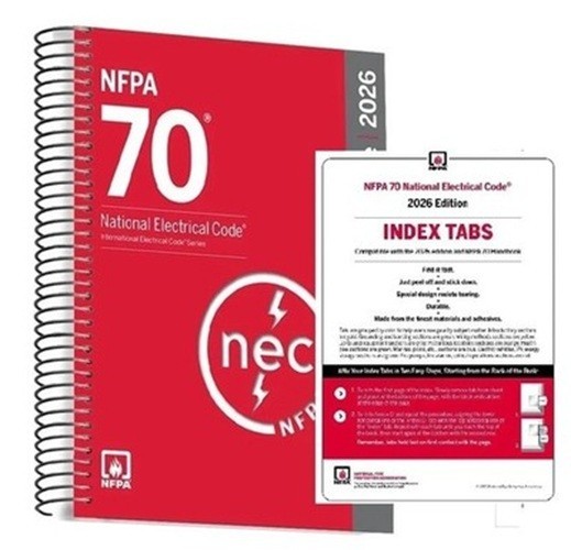 NFPA 70, National Electrical Code (NEC) 2026 Edition with Index Tab SPIRAL